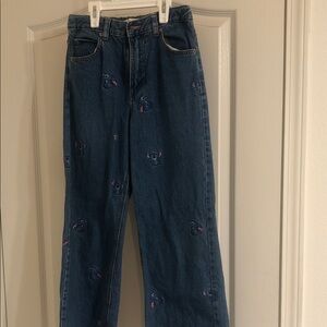 Embroidered Blue Jeans